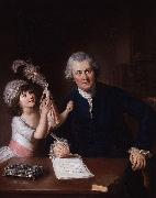 William Hoare Portrait of Christopher Anstey with his daughter oil painting on canvas